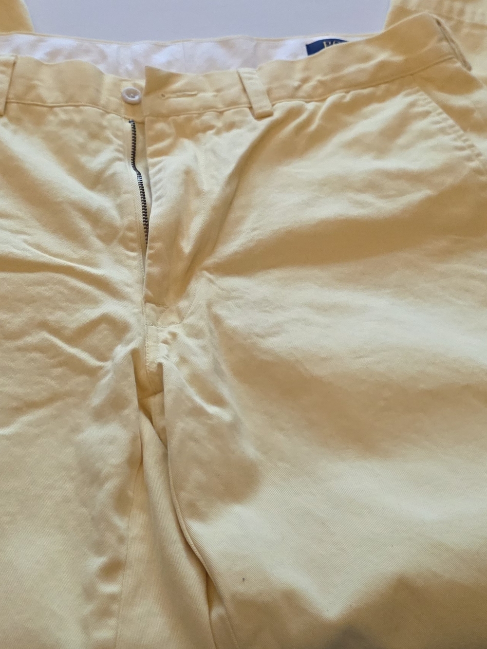 Light Yellow Cotton Chino Ralph Lauren Mens Pants